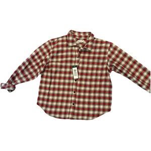 Alpine Design Women’s M Plaid Flannel Shirt Red Green Cream NWT Cozy Fall Layer